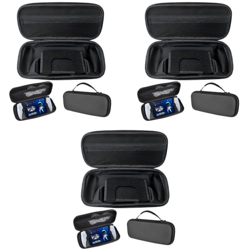ZORBES® Polyurethane Carrying Case for PlayStation Portal Handheld Gaming Console Portable Hard Shell Storage Bag Travel Accessories Black 3 PCS ZORBES® Polyurethane Carrying Case for PlayStation Portal Handheld Gaming Console Portable Hard Shell Storage Bag Travel Accessories Black 3 PCS